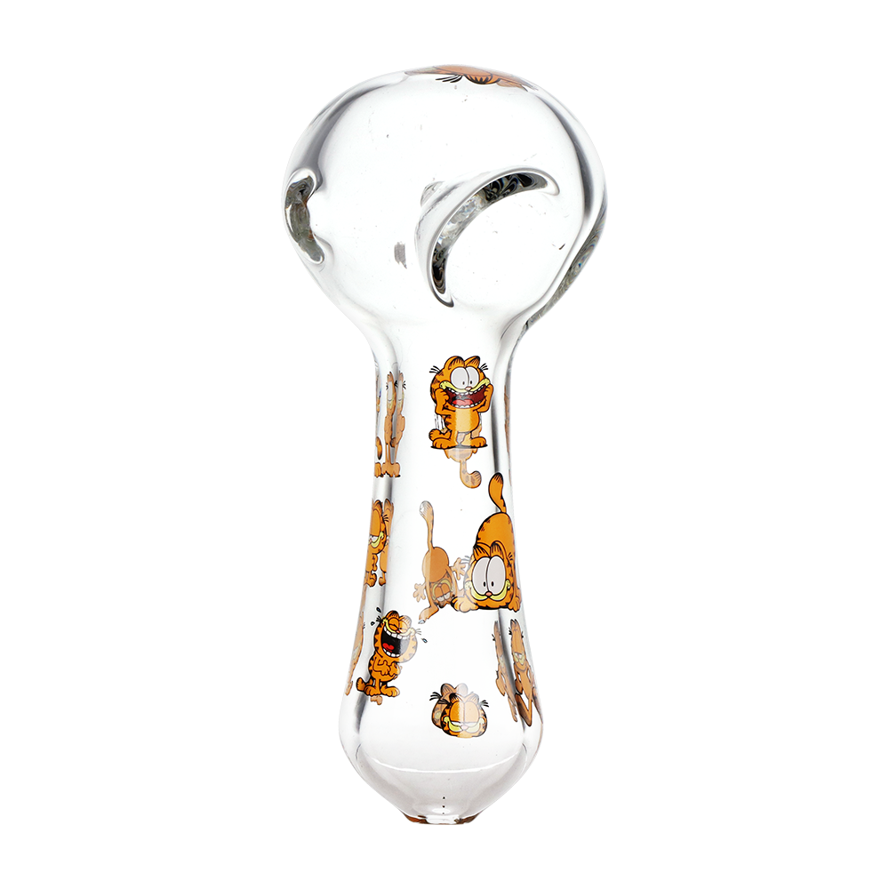 Stoned Orange Cat Glass Spoon Pipe | 4.5" | 3ct Bundle