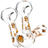 Stoned Orange Cat Glass Spoon Pipe | 4.5" | 3ct Bundle