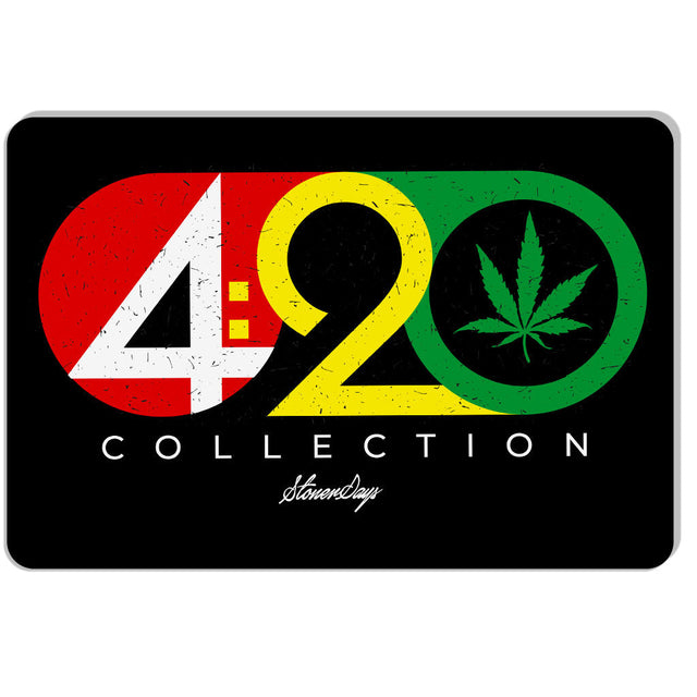 StonerDays 420 Collection Dab Mat with Rasta Colors and Cannabis Leaf Design, 12x8 Inches
