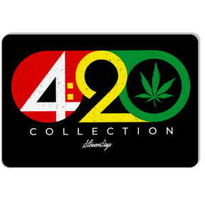StonerDays 420 Collection Dab Mat with Rasta Colors and Cannabis Leaf Design, 12x8 Inches