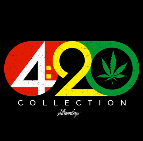 StonerDays 420 Collection 8" round dab mat with vibrant rasta colors and iconic cannabis leaf