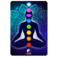 StonerDays 7 Chakras Dab Mat featuring UV reactive colors and a meditating figure, 12" x 8" size