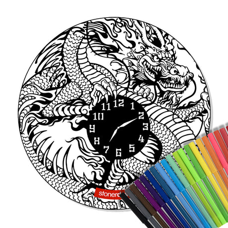 StonerDays 710 Dragon Creativity Mat with colorful markers, top view, for dab rig customization