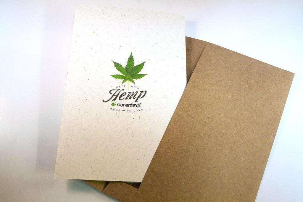 StonerDays Hemp Greeting Cards with Cannabis Leaf Design, 8.5" x 5.5", Eco-Friendly Material