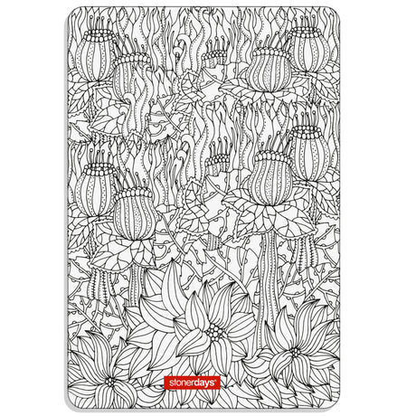 StonerDays Ascension Large Creativity Mat with intricate botanical design, 8" silicone rubber