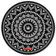 StonerDays 8" Aztec Spiral Creativity Mat for Dab Rigs, Black and White Design, Top View