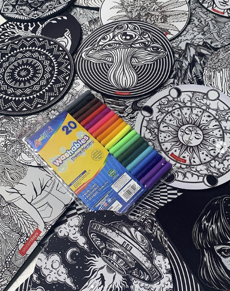 StonerDays Creativity Mat Winners with vibrant markers on artistic dab mats