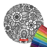 StonerDays Dank Daisies Creativity Mat with vibrant markers, top view on white background