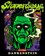 StonerDays Dankenstein Dab Mat with vibrant monster graphic, 8" diameter, perfect for bongs and concentrates