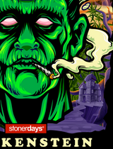 StonerDays Dankenstein 8" Dab Mat with vibrant monster graphic, non-slip rubber base, front view