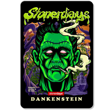 StonerDays Dankenstein Dab Mat with vibrant Frankenstein graphic, 8" size for bongs and concentrates