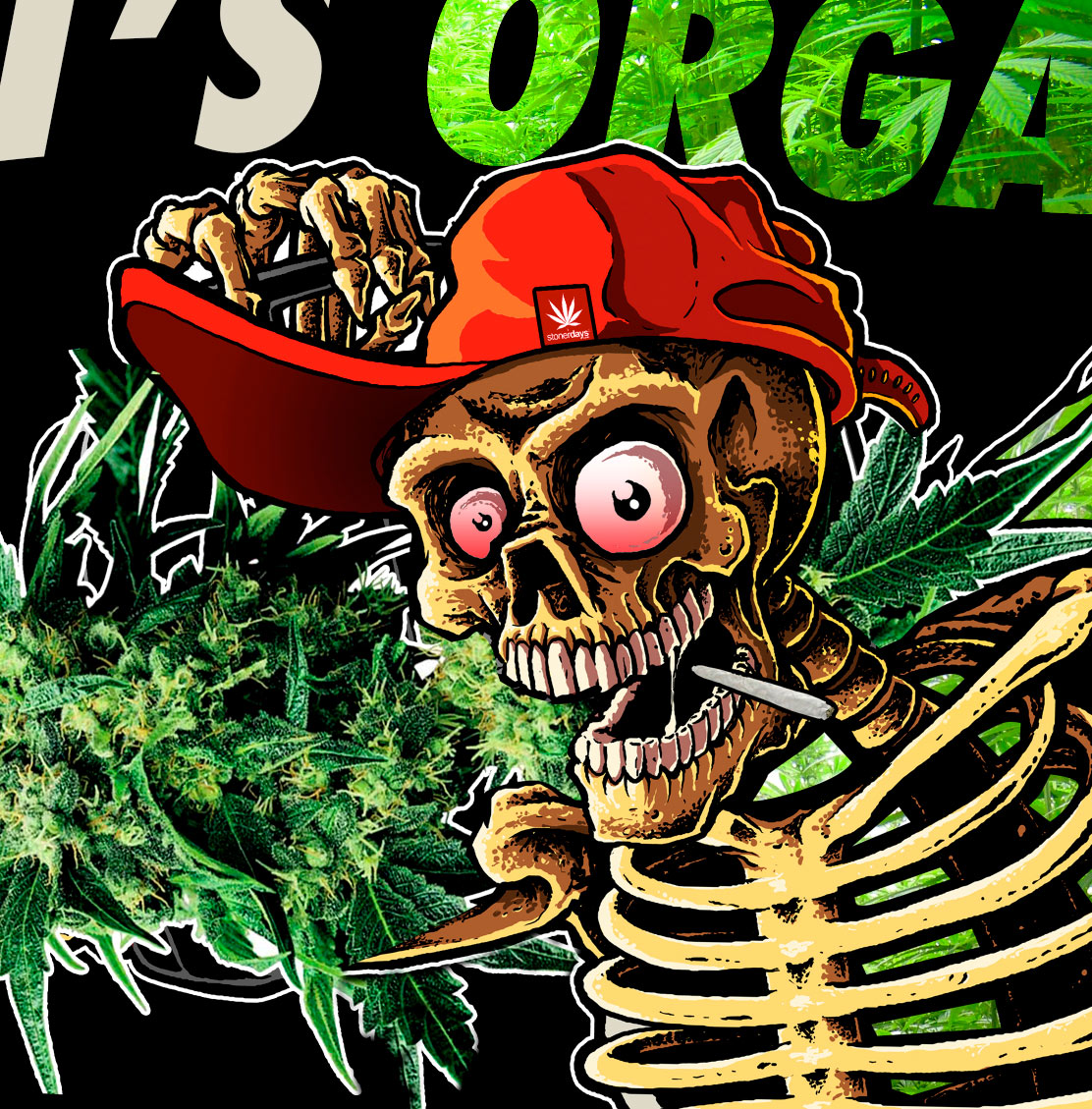 StonerDays Dont Panic Greens Dab Mat with vibrant skeleton graphic, 12x8 inches, polyester