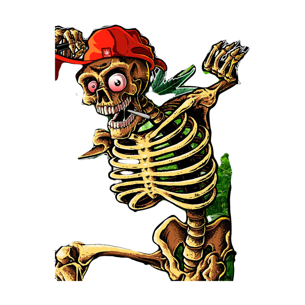 StonerDays Dont Panic Greens Dab Mat with vibrant skeleton graphic, 12x8" polyester
