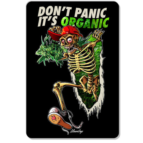 StonerDays 12x8" Dab Mat with 'Don't Panic It's Organic' Skeleton Graphic