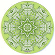 StonerDays Emerald Vibes 8" Dab Mat, round with intricate green mandala design, made of silicone & rubber