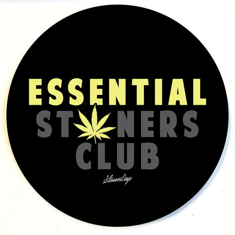 StonerDays 8" Round Dab Mat with Essential Stoners Club Logo, Polyester and Rubber