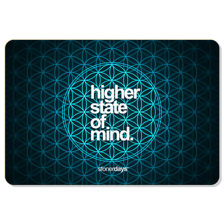 StonerDays Flower of Life Dab Mat with non-slip rubber base, 12" x 8" size, top view