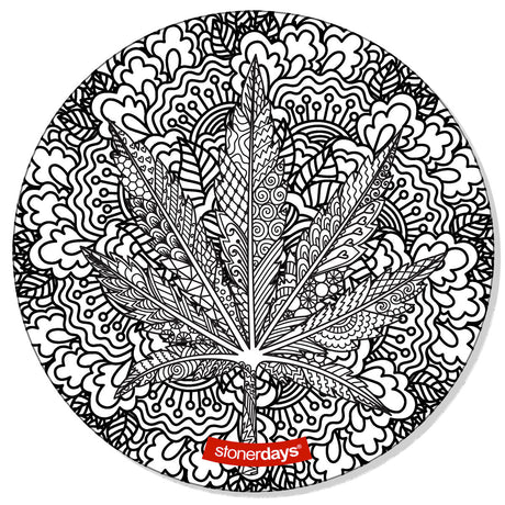 StonerDays 8" Flowers On Flowers Creativity Mat for Dab Rigs, Rubber with Silicone, Top View