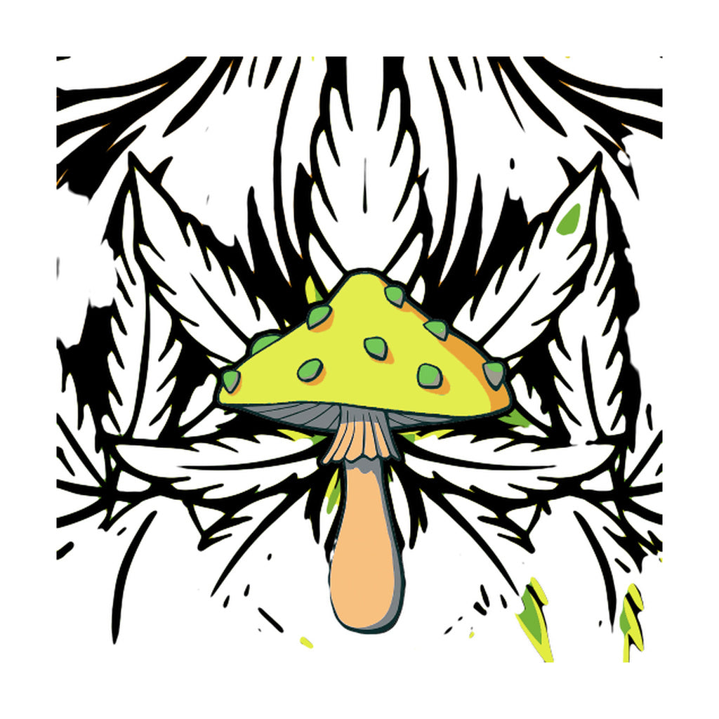 StonerDays Free Your Mind Crop Top Hoodie with psychedelic mushroom design