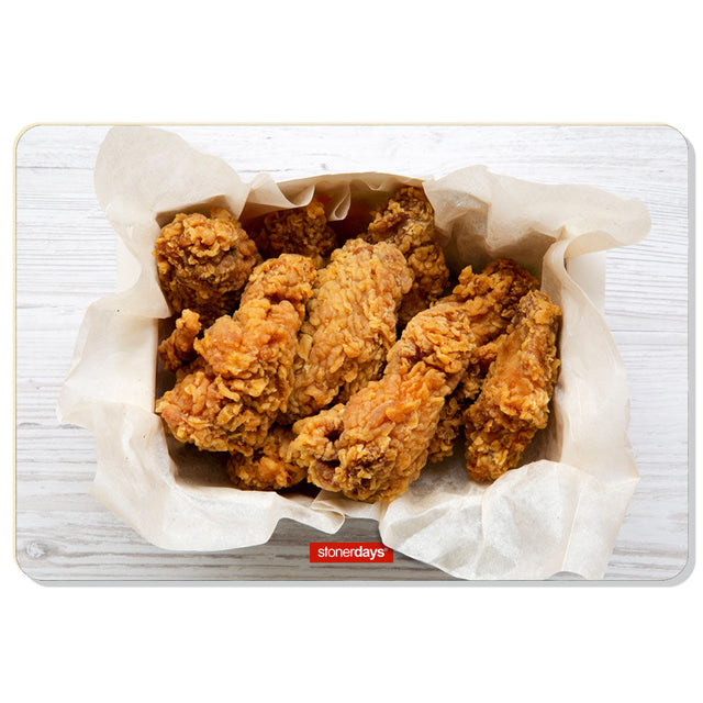 StonerDays Fried Chicken Dab Mat with Polyester Material, Top View on Wooden Surface