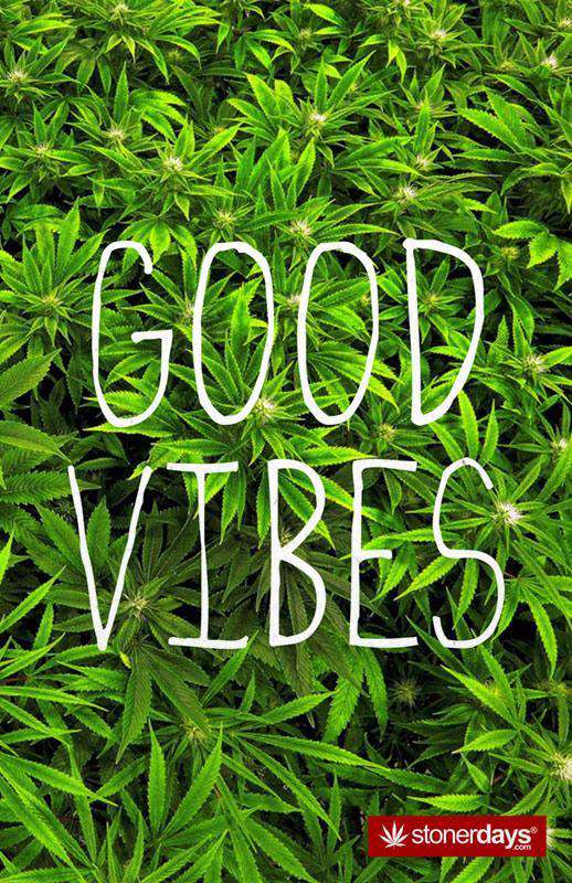 StonerDays Good Vibes Hemp Cards with vibrant green cannabis background