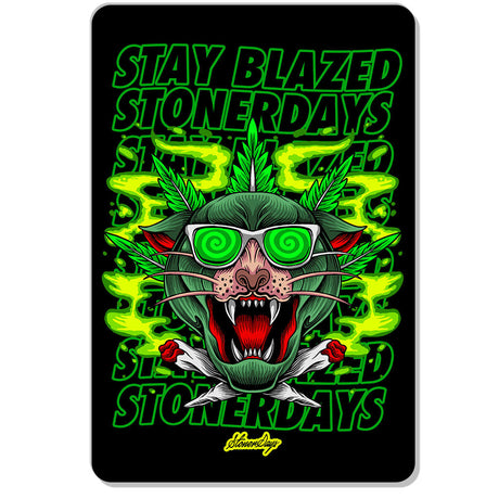 StonerDays Greenz Panther Dab Mat, 12x8", with vibrant green artwork, for bongs and rigs