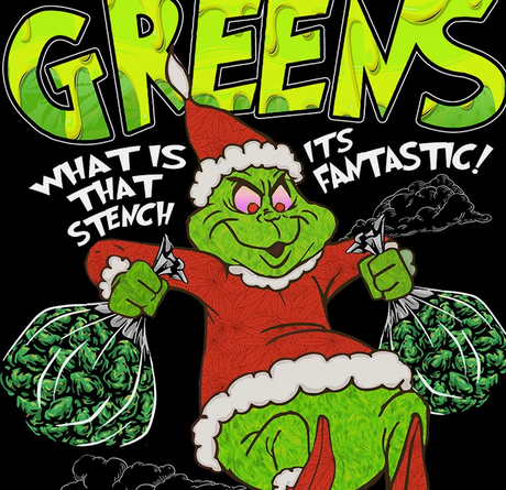 StonerDays Grinch-themed Dab Mat with vibrant graphics, 8" diameter, perfect for bongs and concentrates