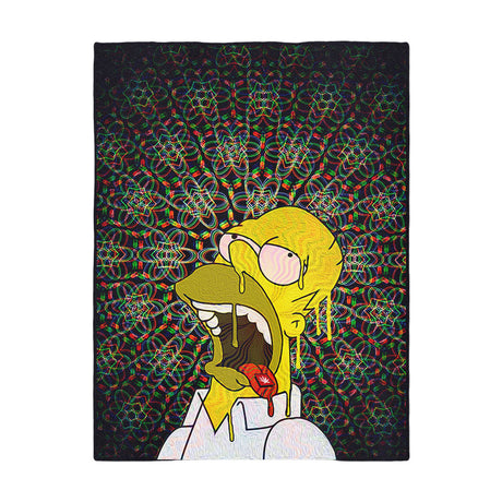 StonerDays Homer Blotter Art on Crop Top Hoodie, Psychedelic Background, Women's XL