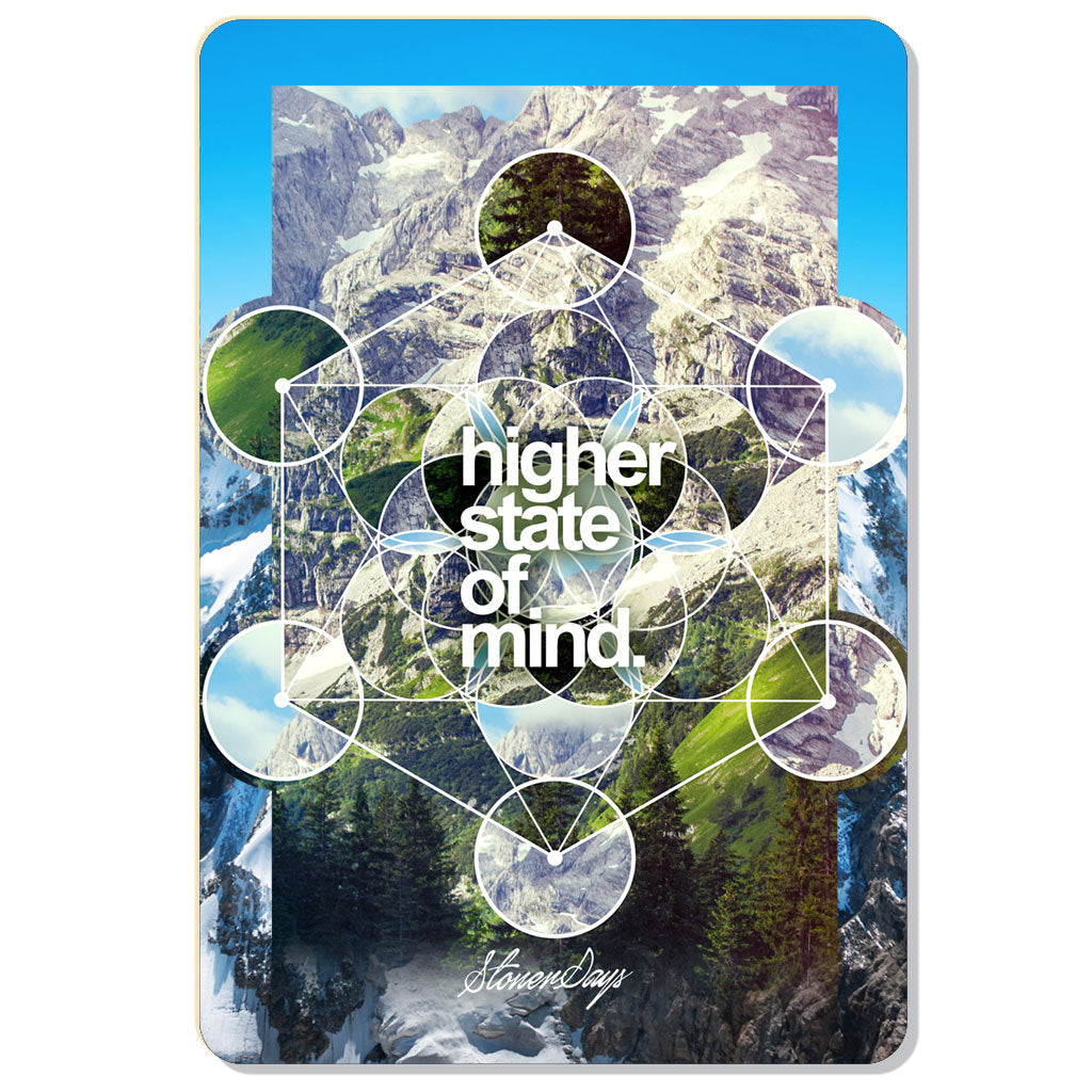 StonerDays Hsom Dimensions Dab Mat with mountain design and 'higher state of mind' text