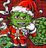 StonerDays 'I'm Here For The Trees' Dab Mat with festive cannabis-themed Santa design