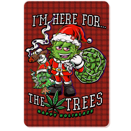 StonerDays 'I'm Here For The Trees' Dab Mat with festive design, polyester and rubber, 1/4" thick