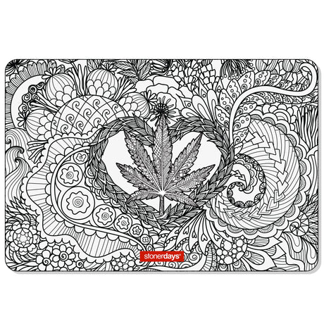 StonerDays Infinite Love Creativity Mat with intricate floral design for dab rigs, top view