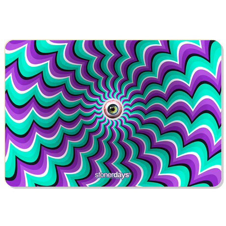 StonerDays Inner Eye Dab Mat with psychedelic pattern and rubber base, top view