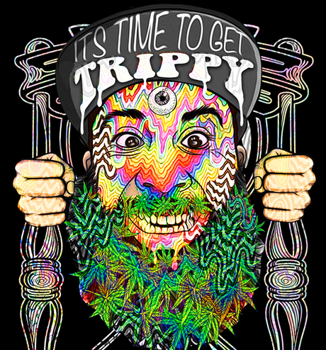 StonerDays 8" Trippy Dab Mat with psychedelic design, made from non-slip rubber and polyester