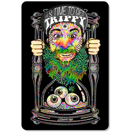 StonerDays Dab Mat with psychedelic design, 8" green rubber base for bongs and concentrates