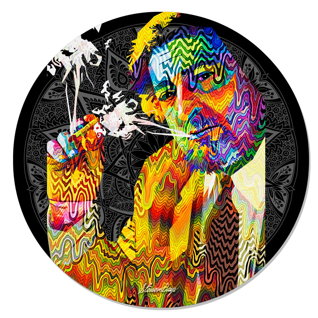 StonerDays Jack Herer 8" Dab Mat with vibrant psychedelic design, made with non-slip rubber base.