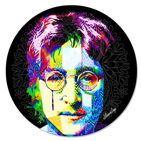 StonerDays John Lennon Peace Mat, 8" round, psychedelic design, for bongs and concentrates