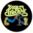 StonerDays 'Keep On Truckin' Dab Mat, 8" round polyester silicone, colorful design, top view