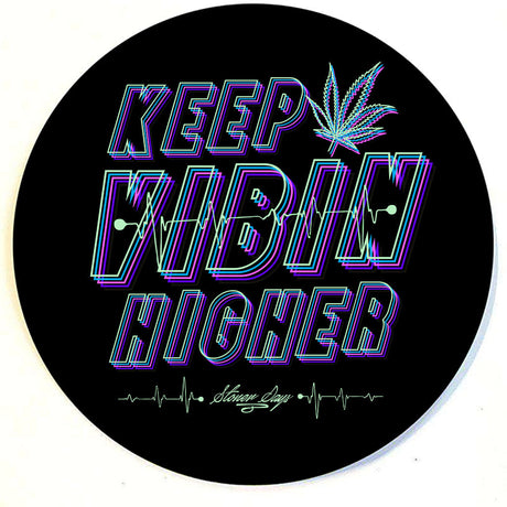 StonerDays Keep Vibin Higher Dab Mat, 8" Rubber Silicone, Top View