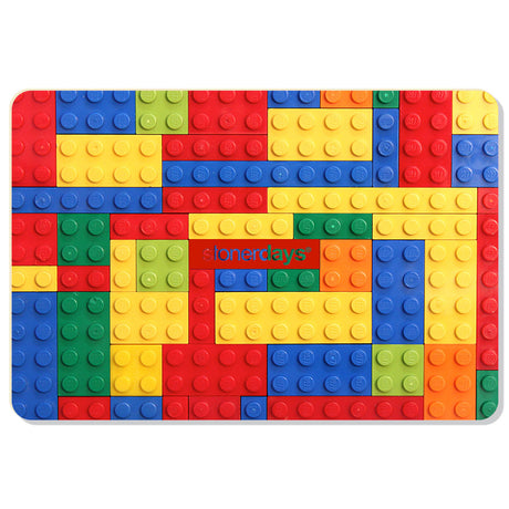 StonerDays Lego Builders Dab Mat with vibrant interlocking brick design, 12" x 8" polyester top