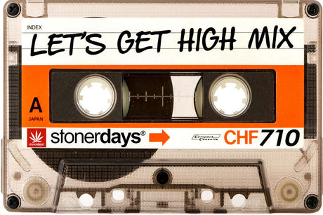 StonerDays 'Let's Get High Mix' cassette-themed dab mat, 12" x 8", with rubber base