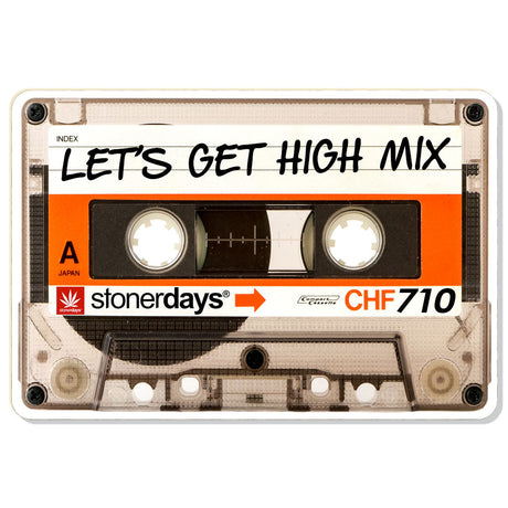 StonerDays 'Let's Get High Mix' cassette-themed dab mat, 12" x 8" with rubber base