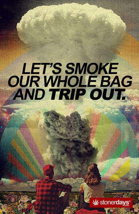 StonerDays Hemp Cards with "Let's Smoke Our Whole Bag And Trip Out" Design, 8.5" x 5.5" Novelty Gift