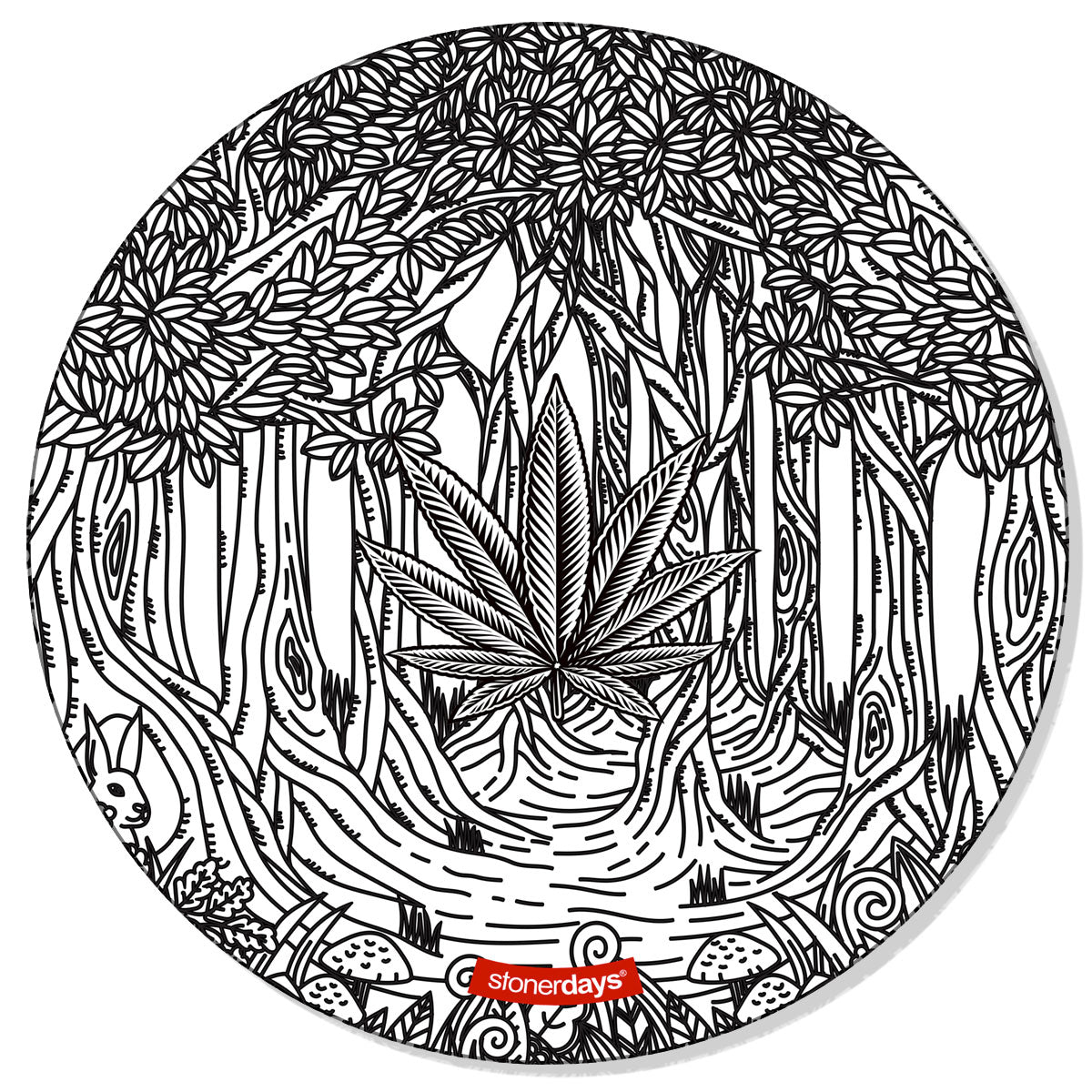 StonerDays Lost In The Trees Mat, 12"x8" polyester creativity mat with rubber backing for concentrates