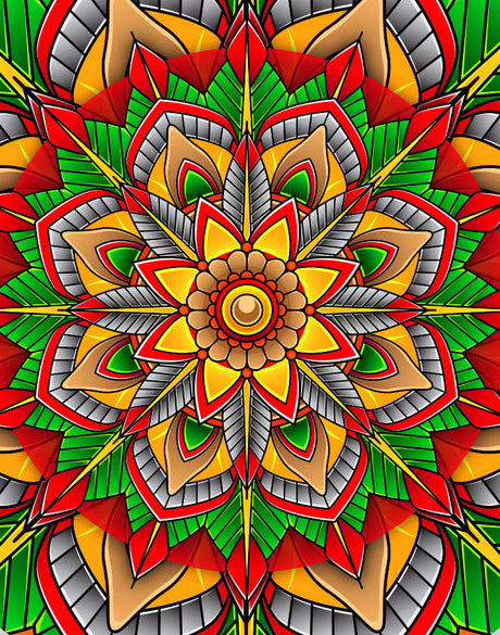 StonerDays Mandala #3 Dab Mat with vibrant mandala design, 8" diameter, polyester and silicone
