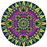 StonerDays Mandala #8 Dab Mat with vibrant psychedelic pattern, 8" diameter, top view