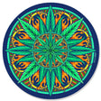 StonerDays Mandala #9 Dab Mat with vibrant psychedelic design, 8" diameter, top view