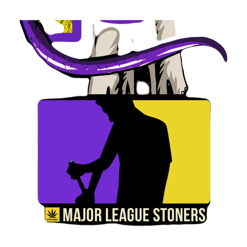 StonerDays Mls Mamba Crop Top Hoodie in purple with bold graphic design, size small, front view