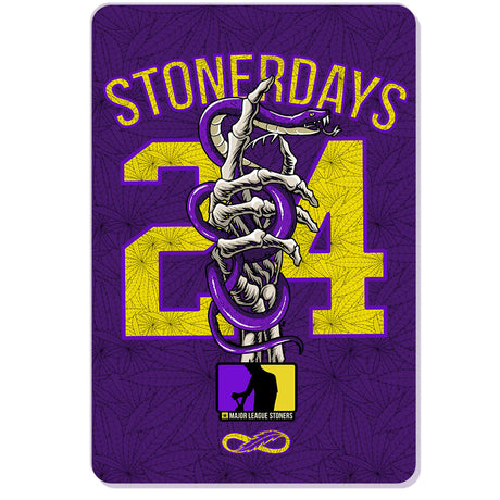 StonerDays Mls Mamba Dab Mat with vibrant purple and yellow design, 8" size for bongs and concentrates