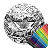 StonerDays Mountain Scapes Mat with artistic nature design for dab rig setup, 12" x 8" size, top view